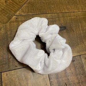 Target White Faux Velvet Scrunchie